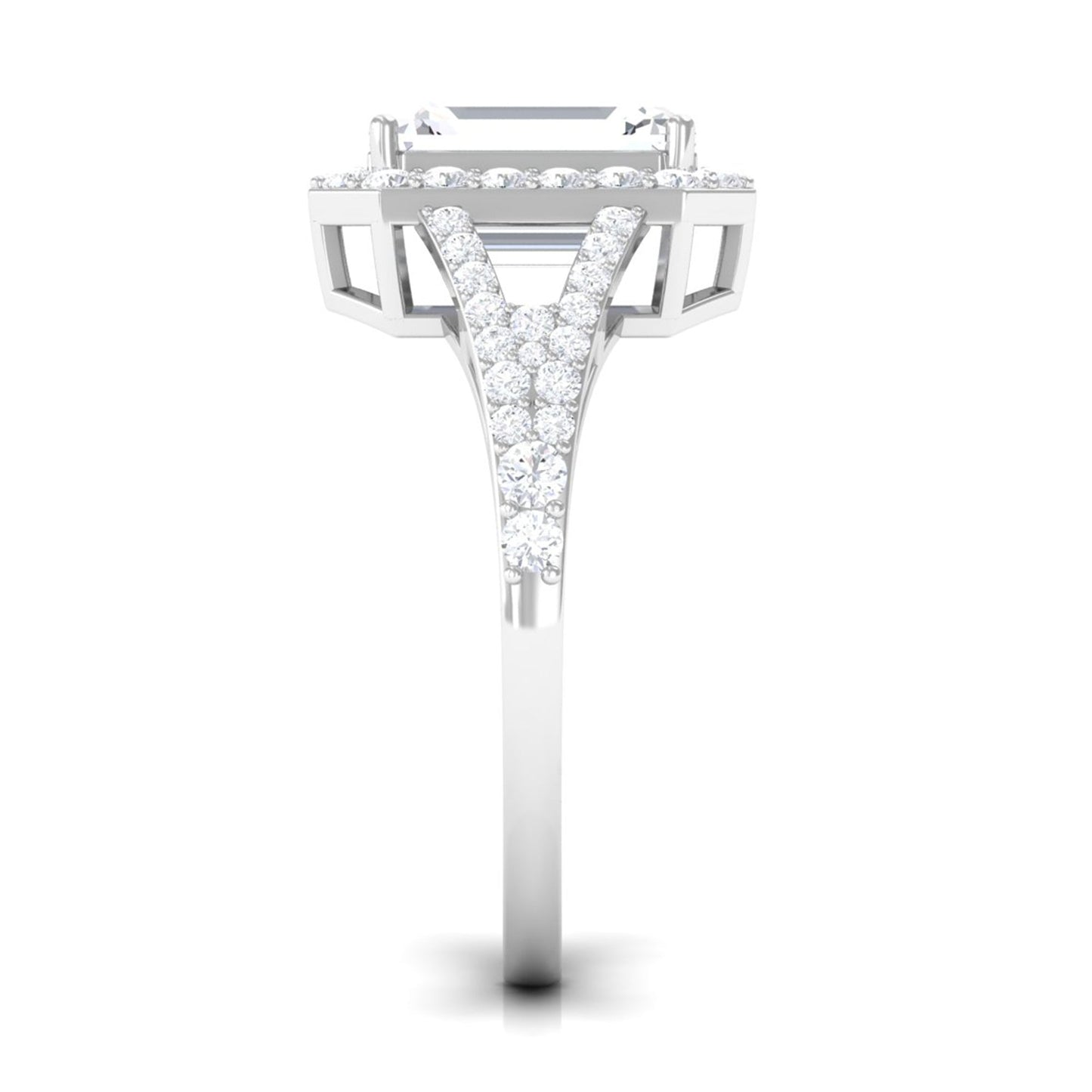 5 CT Split Shank Octagon Cut Zircon Statement Engagement Ring