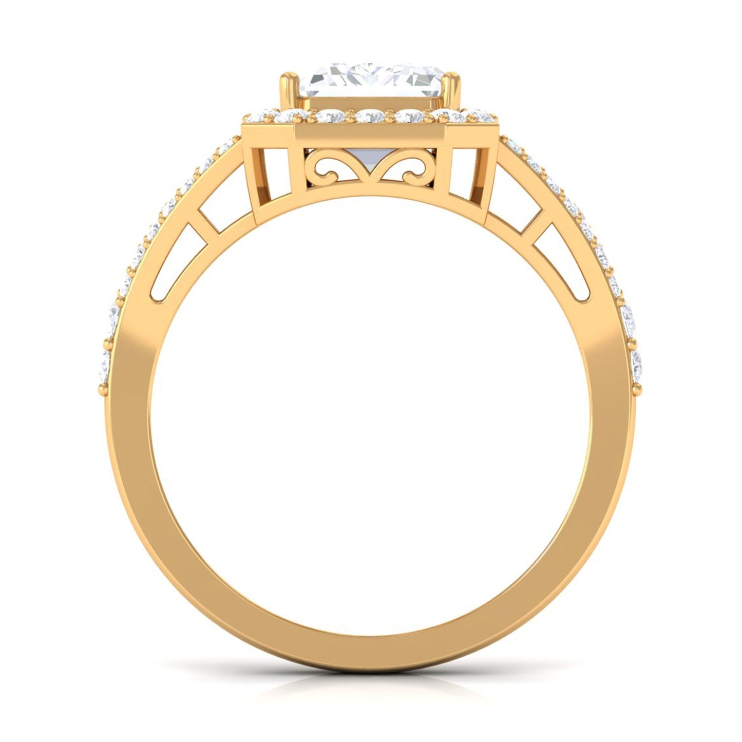 5 CT Split Shank Octagon Cut Zircon Statement Engagement Ring
