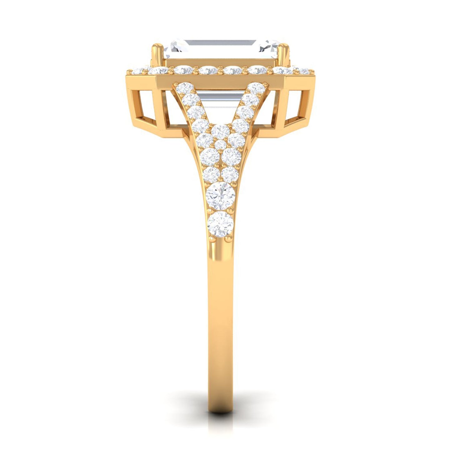 5 CT Split Shank Octagon Cut Zircon Statement Engagement Ring