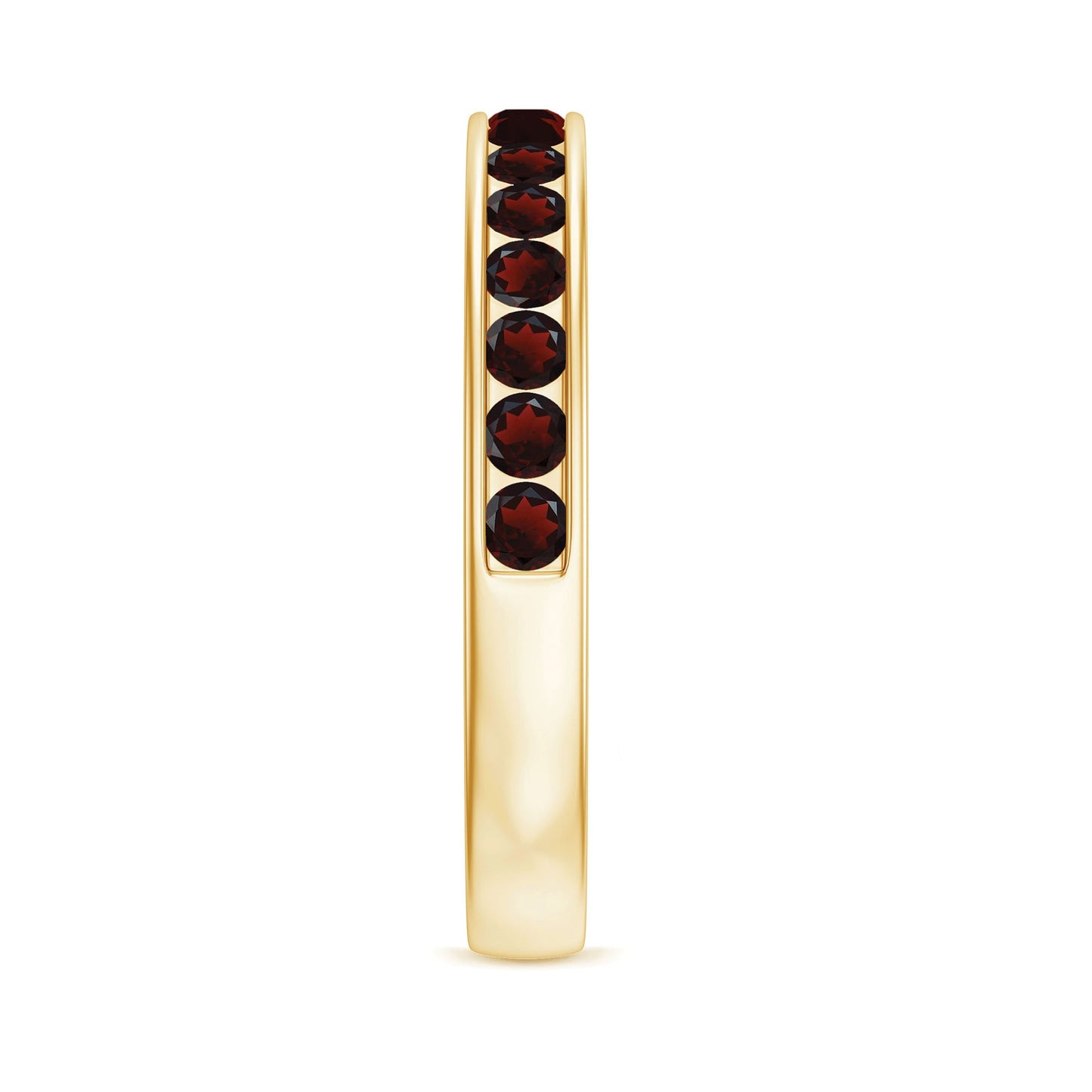 Certified Real Garnet Half Eternity Ring in Channel Setting