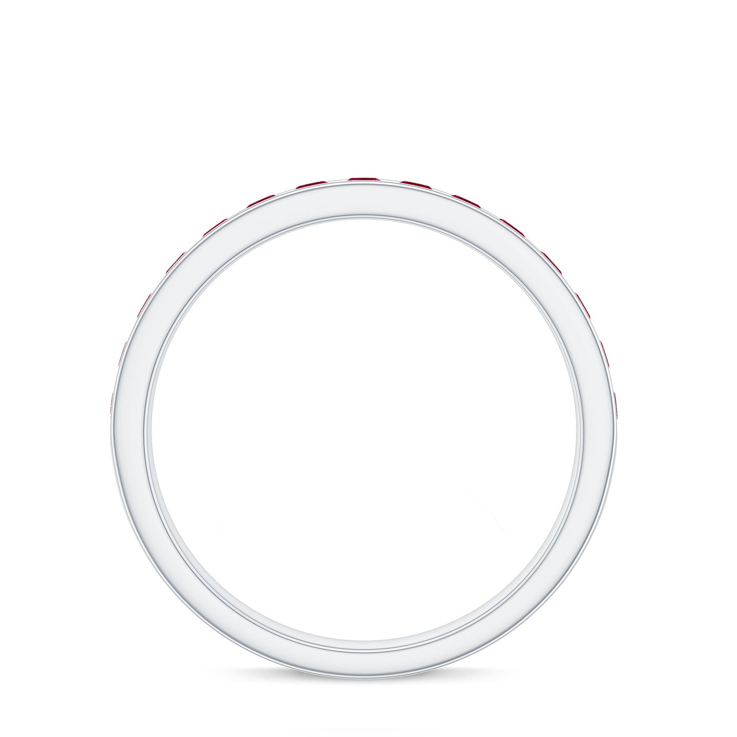 Natural Ruby Half Eternity Anniversary Ring in Channel Set