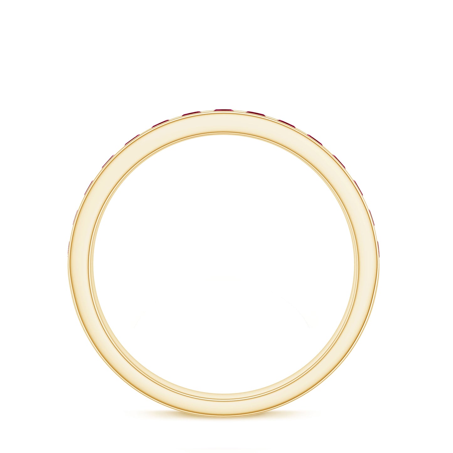 Natural Ruby Half Eternity Anniversary Ring in Channel Set