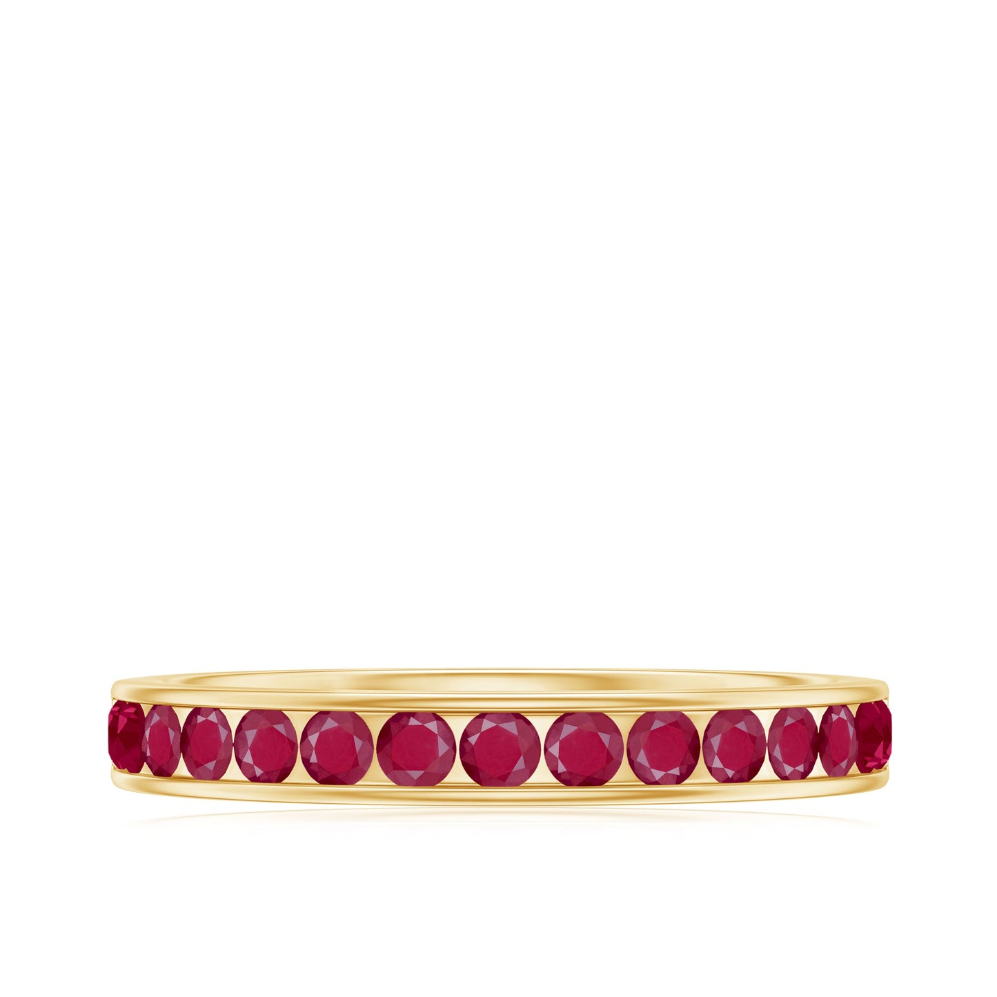 Natural Ruby Half Eternity Anniversary Ring in Channel Set