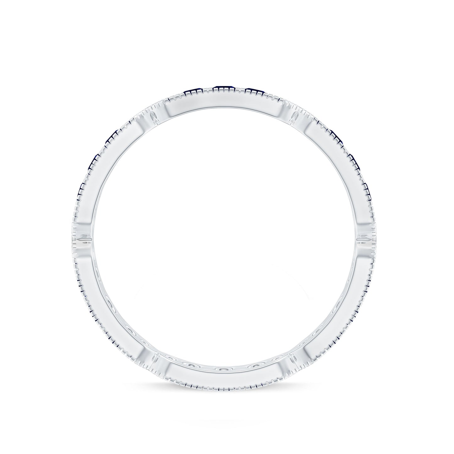 Blue Sapphire Eternity Ring with Milgrain Detailing