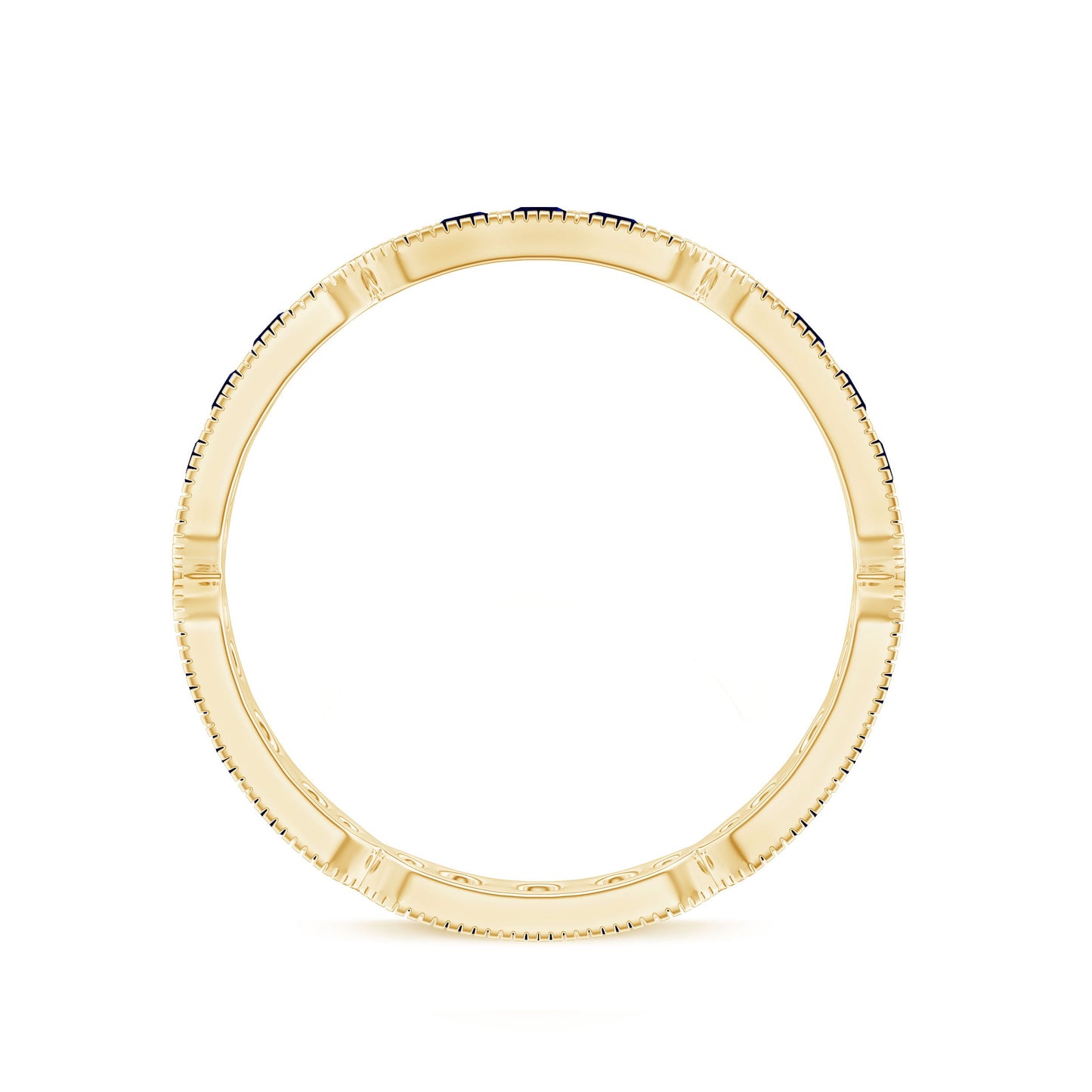 Blue Sapphire Eternity Ring with Milgrain Detailing