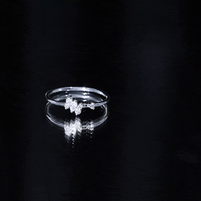 Natural Diamond Cluster Promise Ring for Her