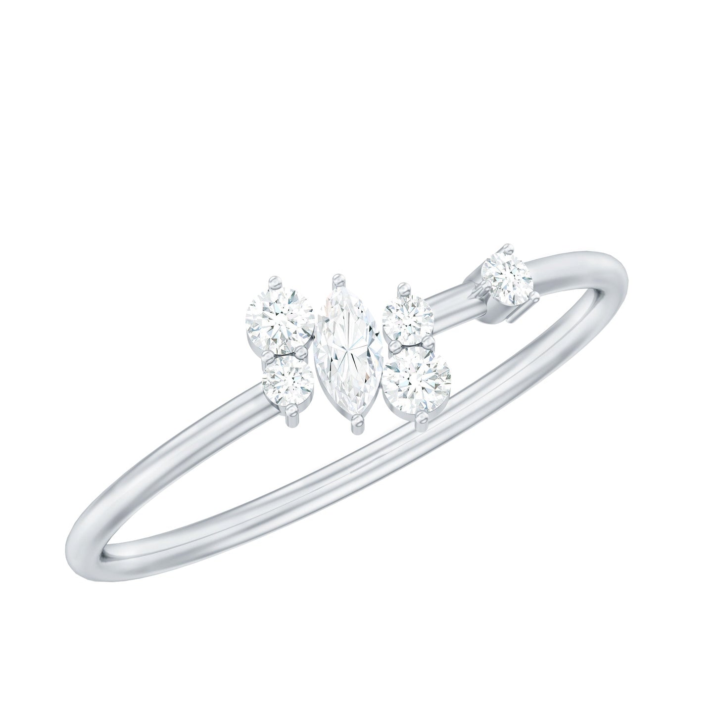 Natural Diamond Cluster Promise Ring for Her