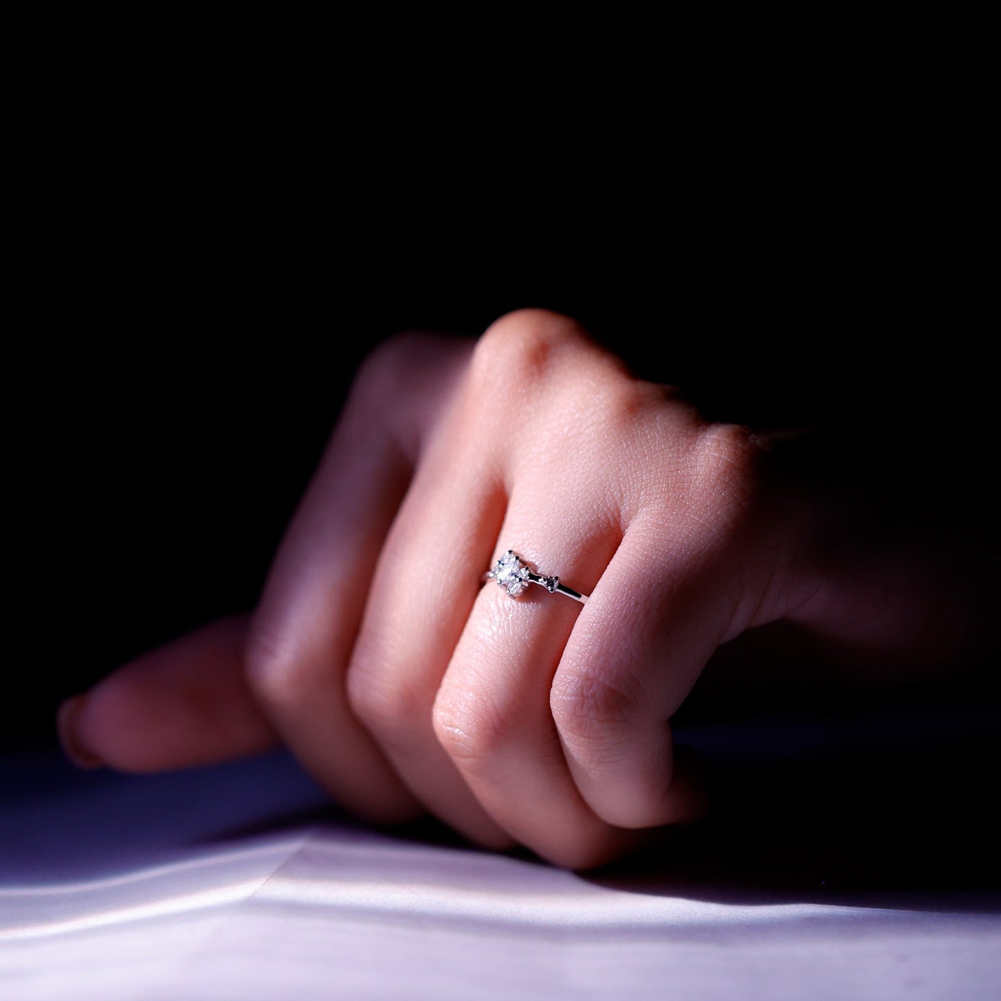 Natural Diamond Cluster Promise Ring for Her