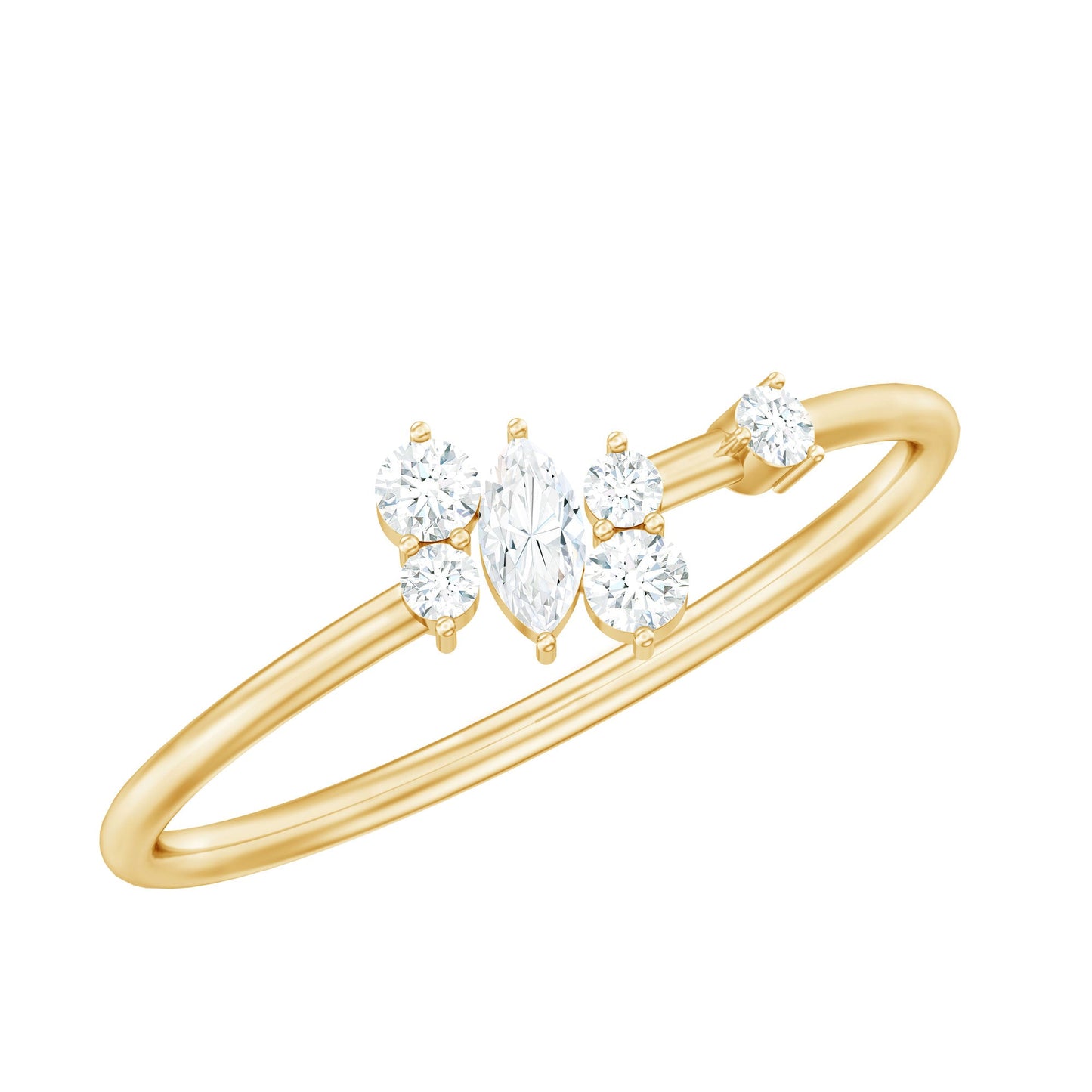 Natural Diamond Cluster Promise Ring for Her