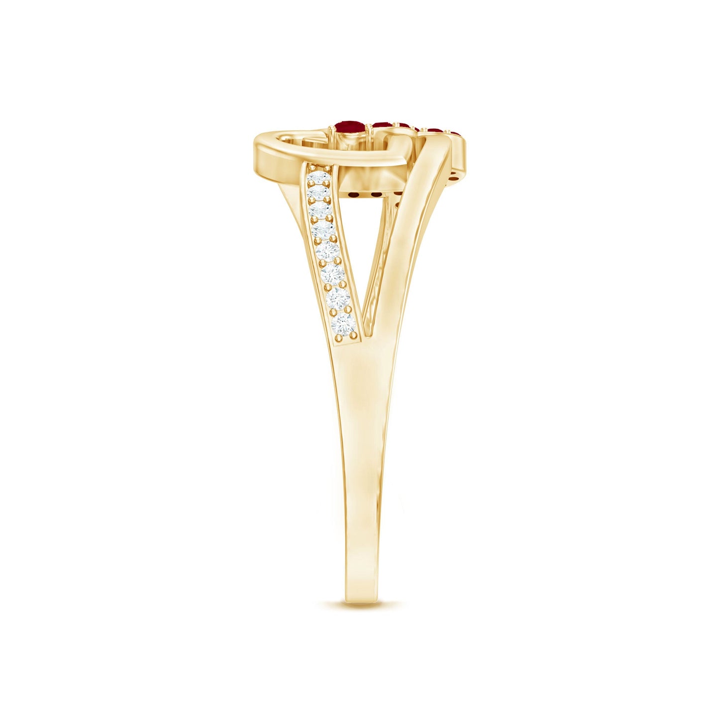 Natural Ruby Double Heart Promise Ring for Women