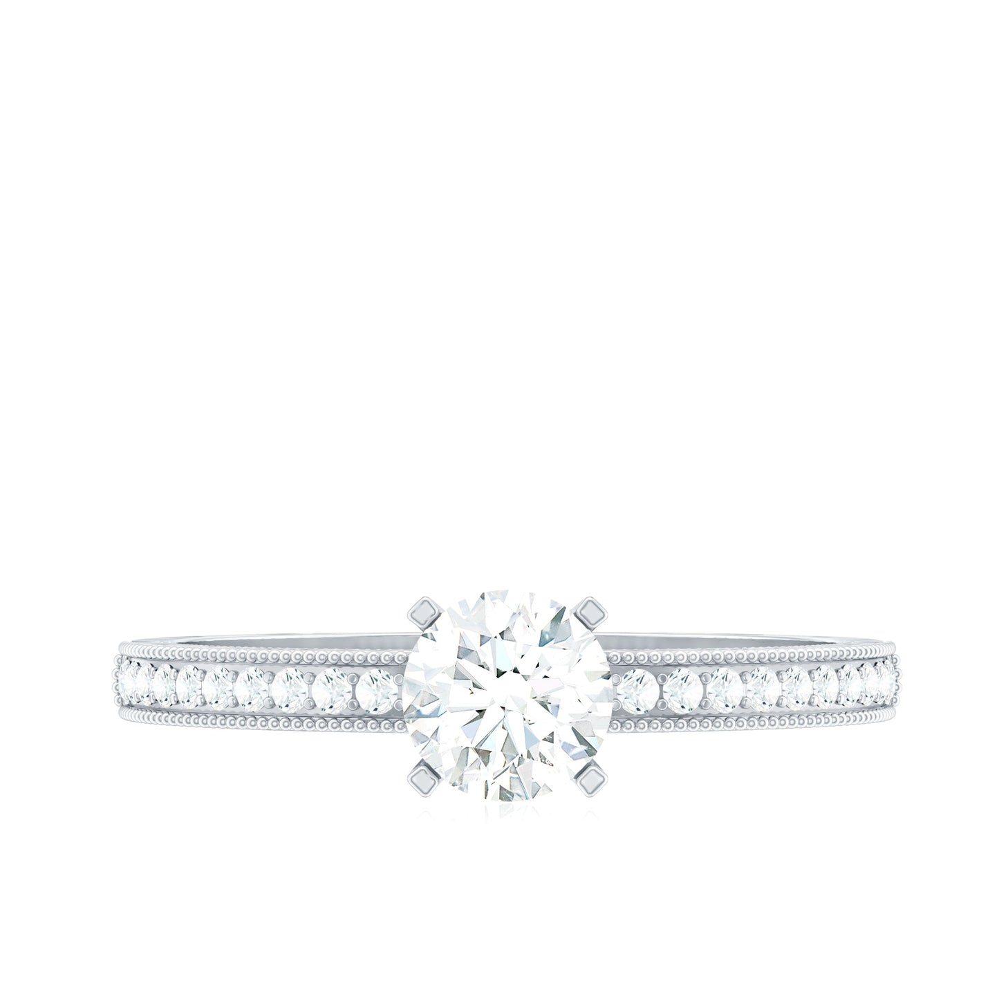 Certified Cubic Zirconia Solitaire Engagement Ring