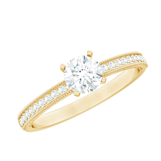 Certified Cubic Zirconia Solitaire Engagement Ring