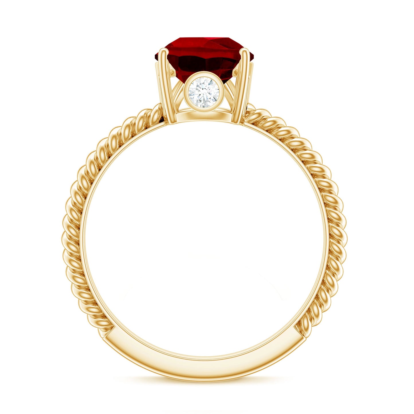 2.9 Carat Lab Created Ruby Teardrop Engagement Ring With Surprise Diamonds