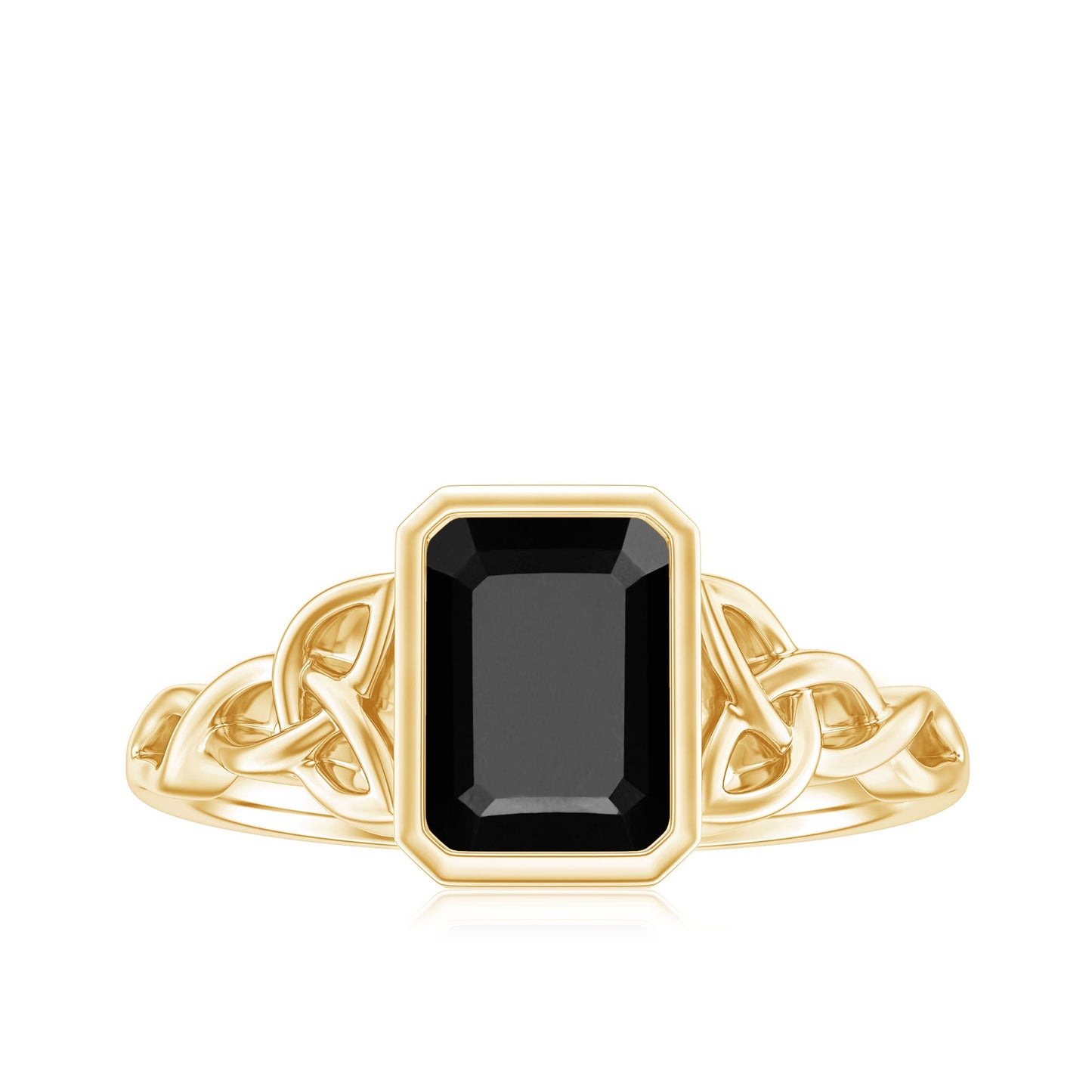 1.6 Carat Lab Grown Black Diamond Celtic Knot Engagement Ring with Surprise White Diamond