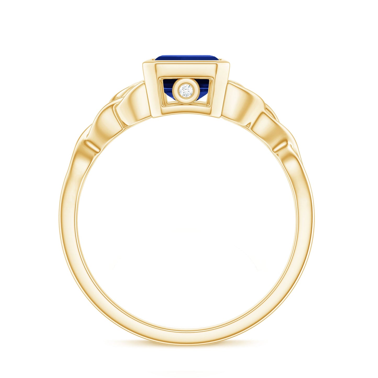 Solitaire Created Blue Sapphire Celtic Engagement Ring