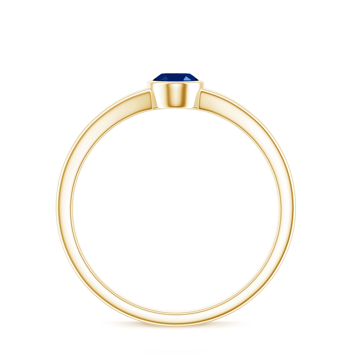 Oval Blue Sapphire Solitaire Engagement Ring in Split Shank