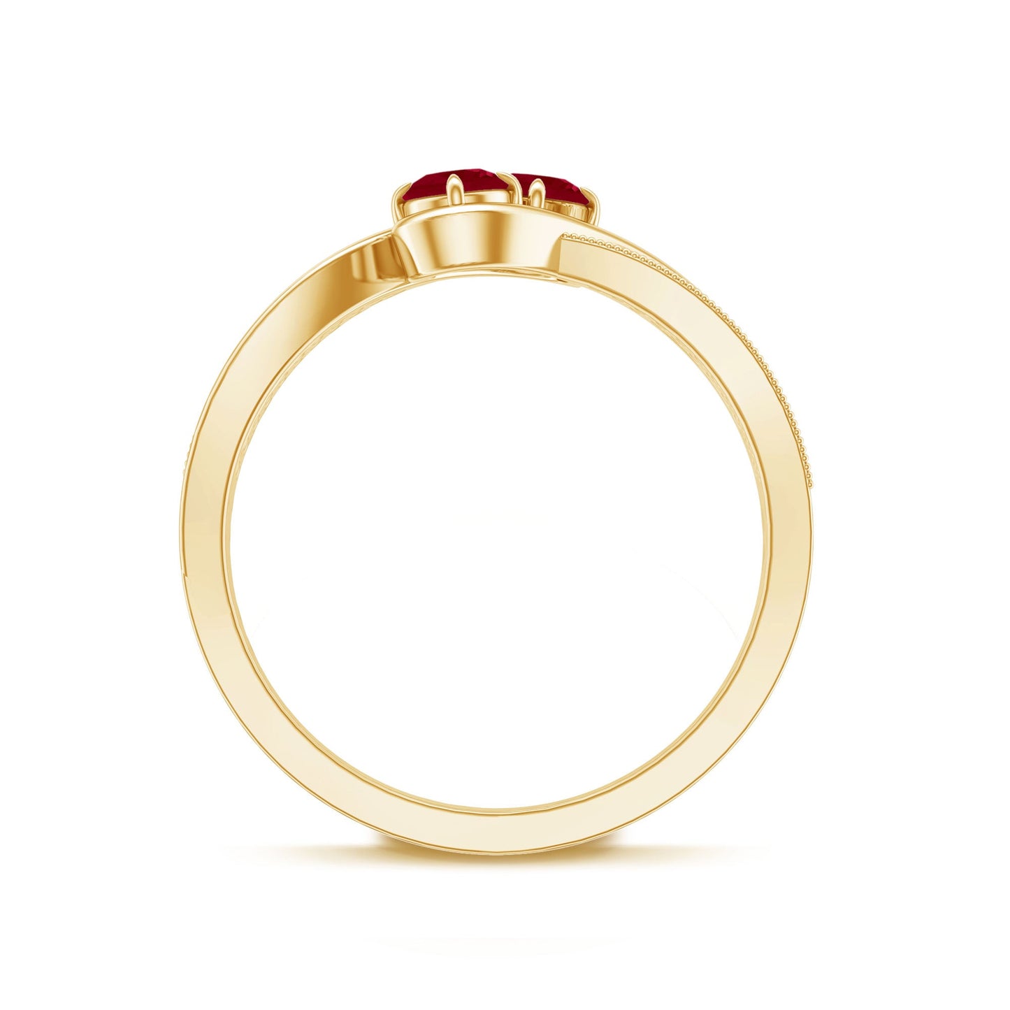 Natural Ruby To Et Moi Engagement Ring with Diamond