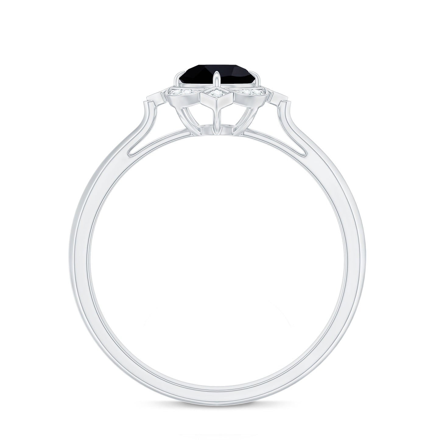 Vintage Looking 0.8 Carat Lab Grown Black and White Diamond Engagement Ring