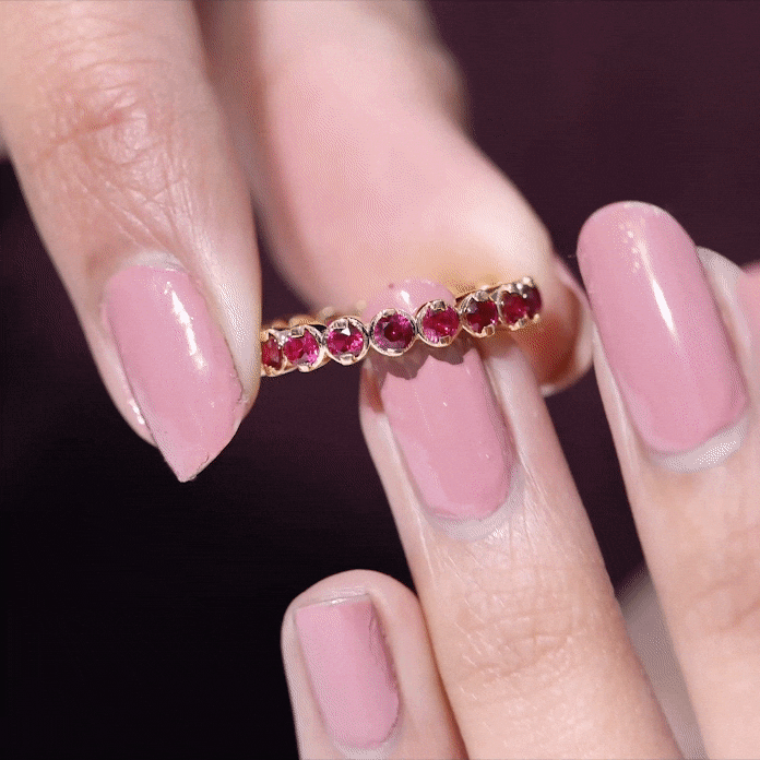 Lab Grown Ruby Eternity Band Ring