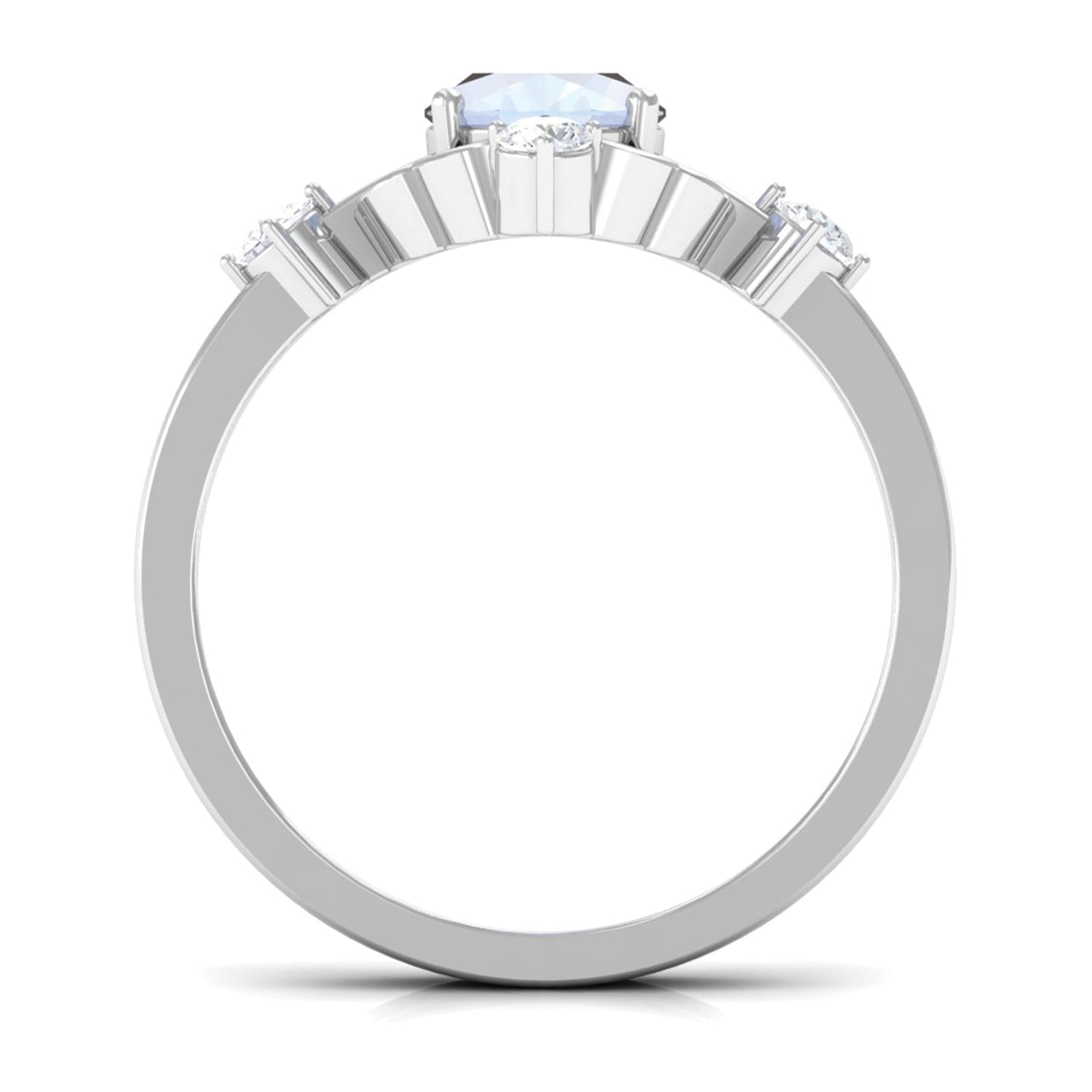Oval Moonstone Cocktail Ring with Diamond