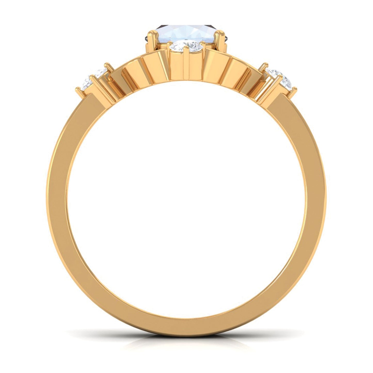 Oval Moonstone Cocktail Ring with Diamond
