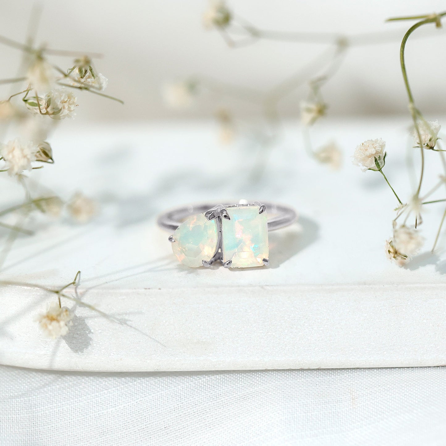 Natural Ethiopian Opal Toi Et Moi Ring