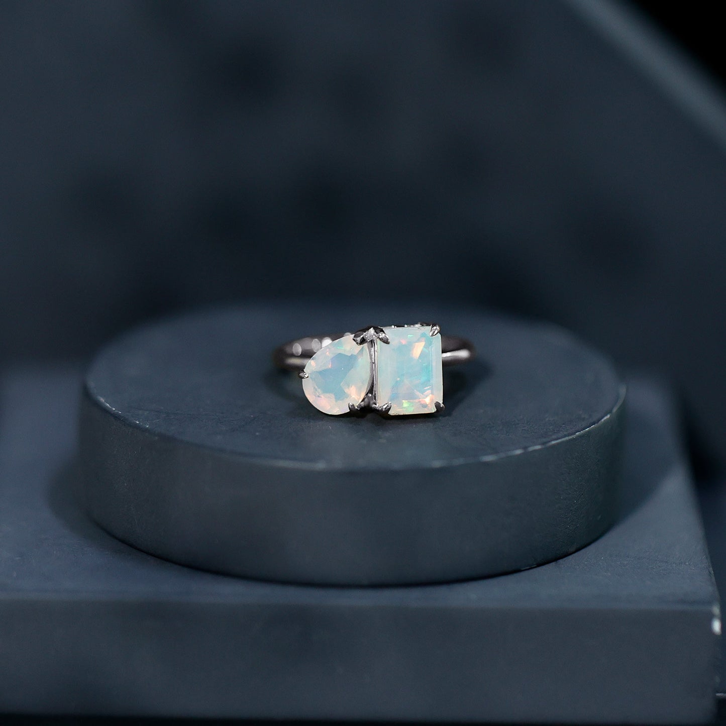 Natural Ethiopian Opal Toi Et Moi Ring