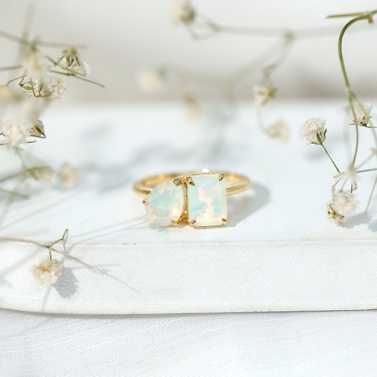 Natural Ethiopian Opal Toi Et Moi Ring