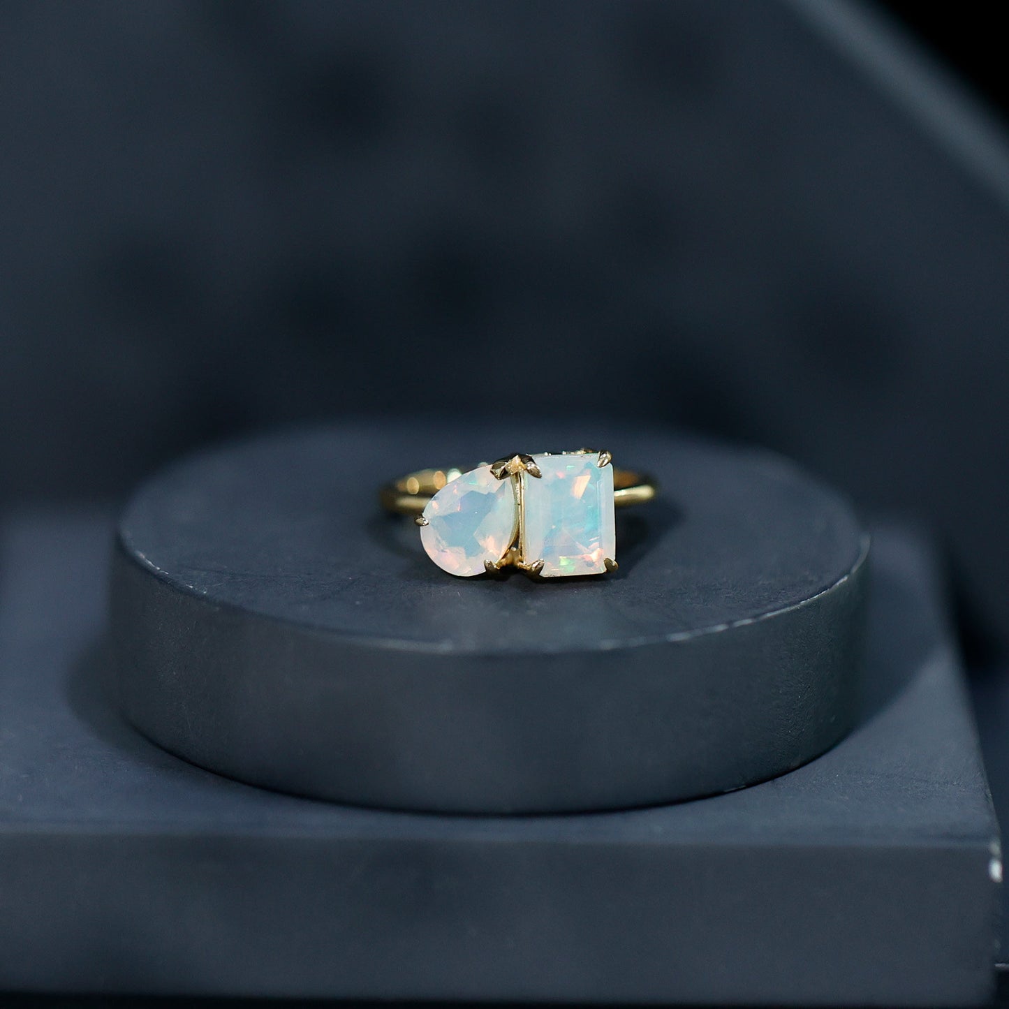 Natural Ethiopian Opal Toi Et Moi Ring