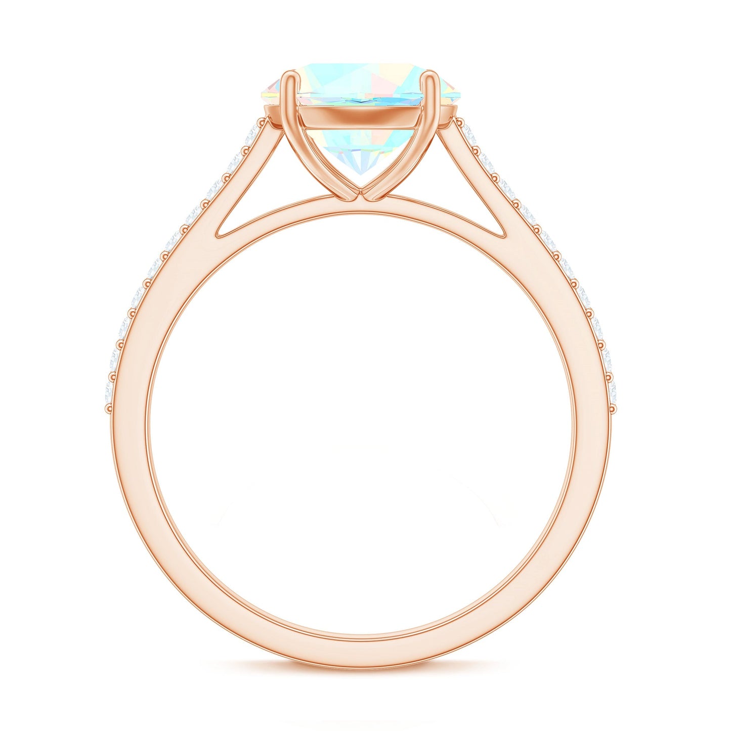 Real 8mm Ethiopian Opal Diamond Engagement Ring with Certificate