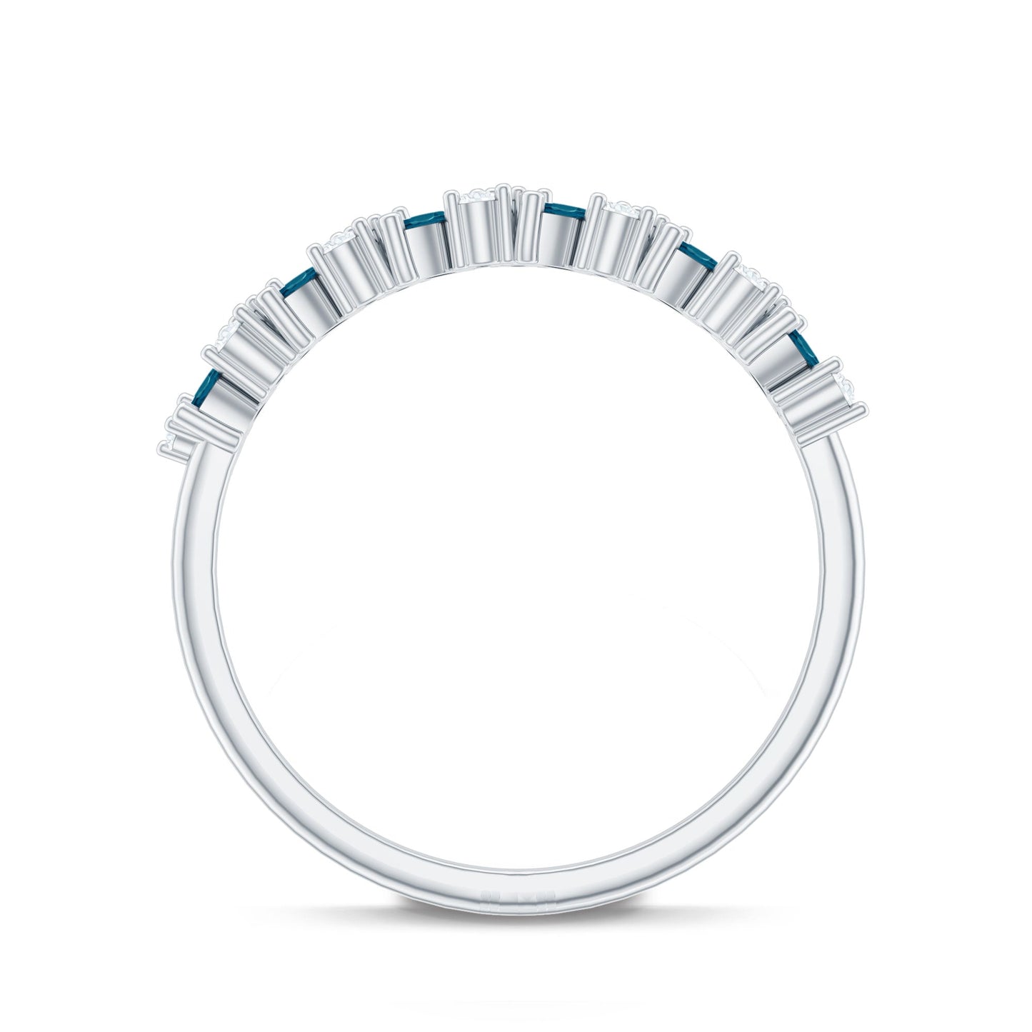 Marquise London Blue Topaz Anniversary Ring with Diamond