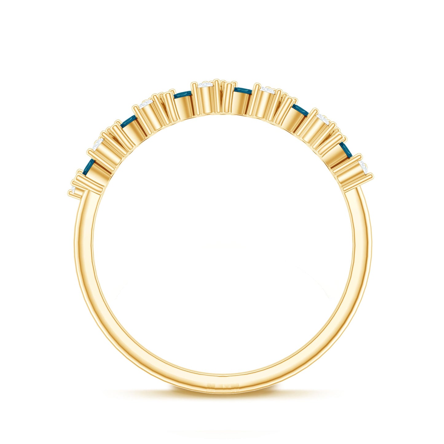 Marquise London Blue Topaz Anniversary Ring with Diamond