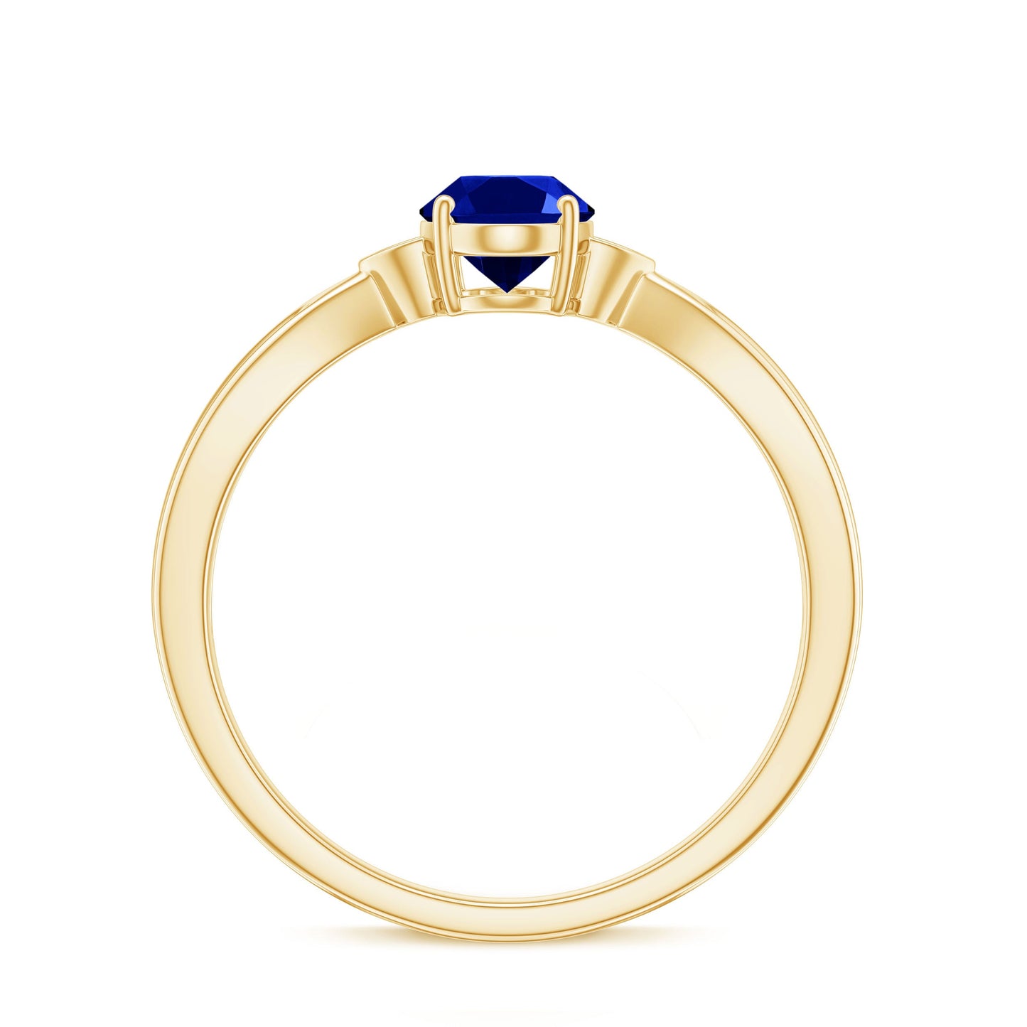 Certified 1 Carat Oval Lab Grown Blue Sapphire Solitaire Engagement Ring with Diamond