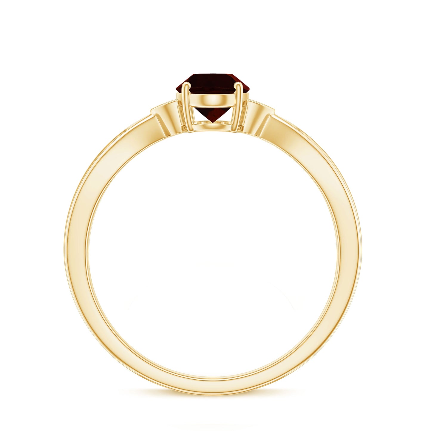 Certified Natural Garnet Diamond Oval Engagement Ring with Pinched Shank