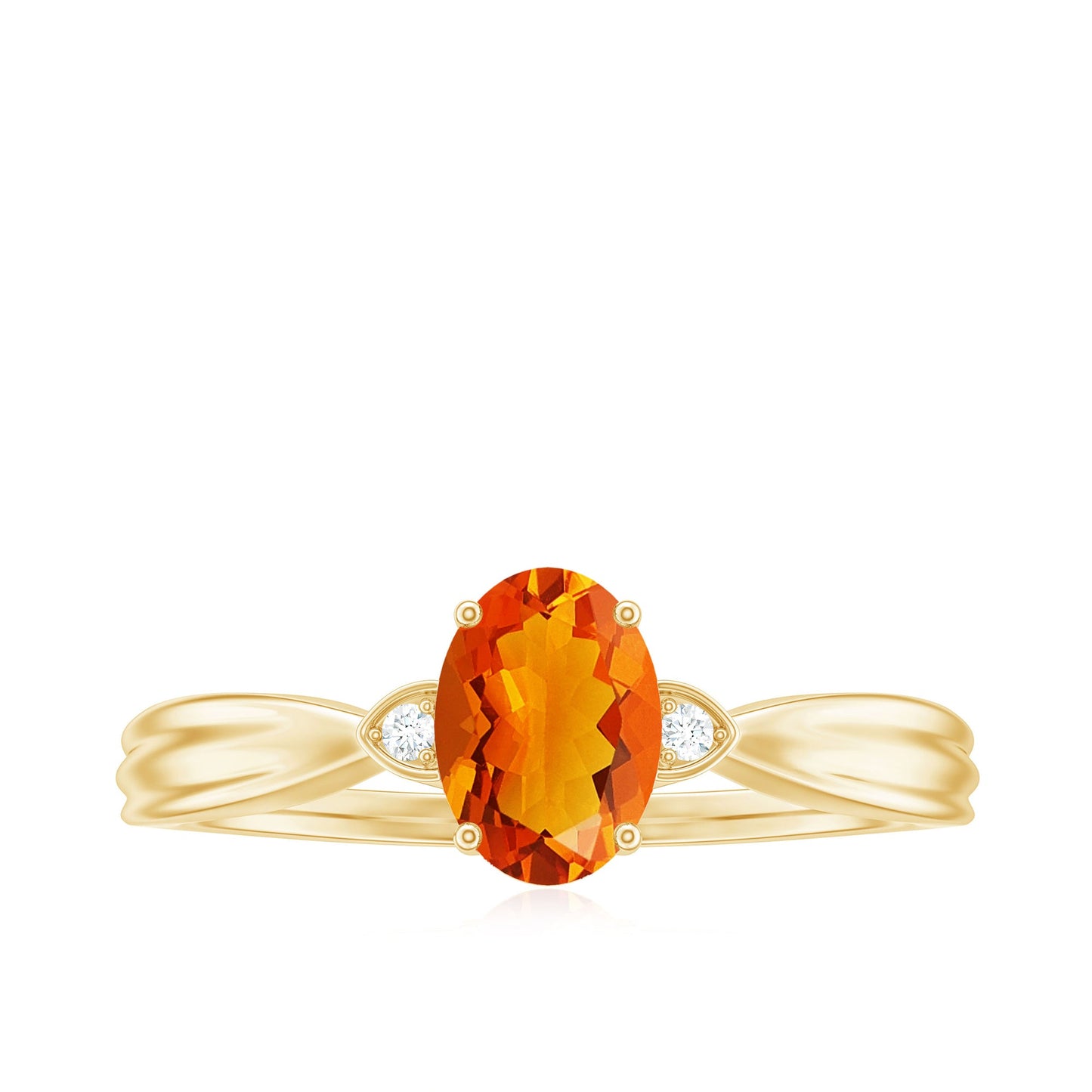 3/4 CT Oval Shape Fire Opal Engagement Ring with Diamond