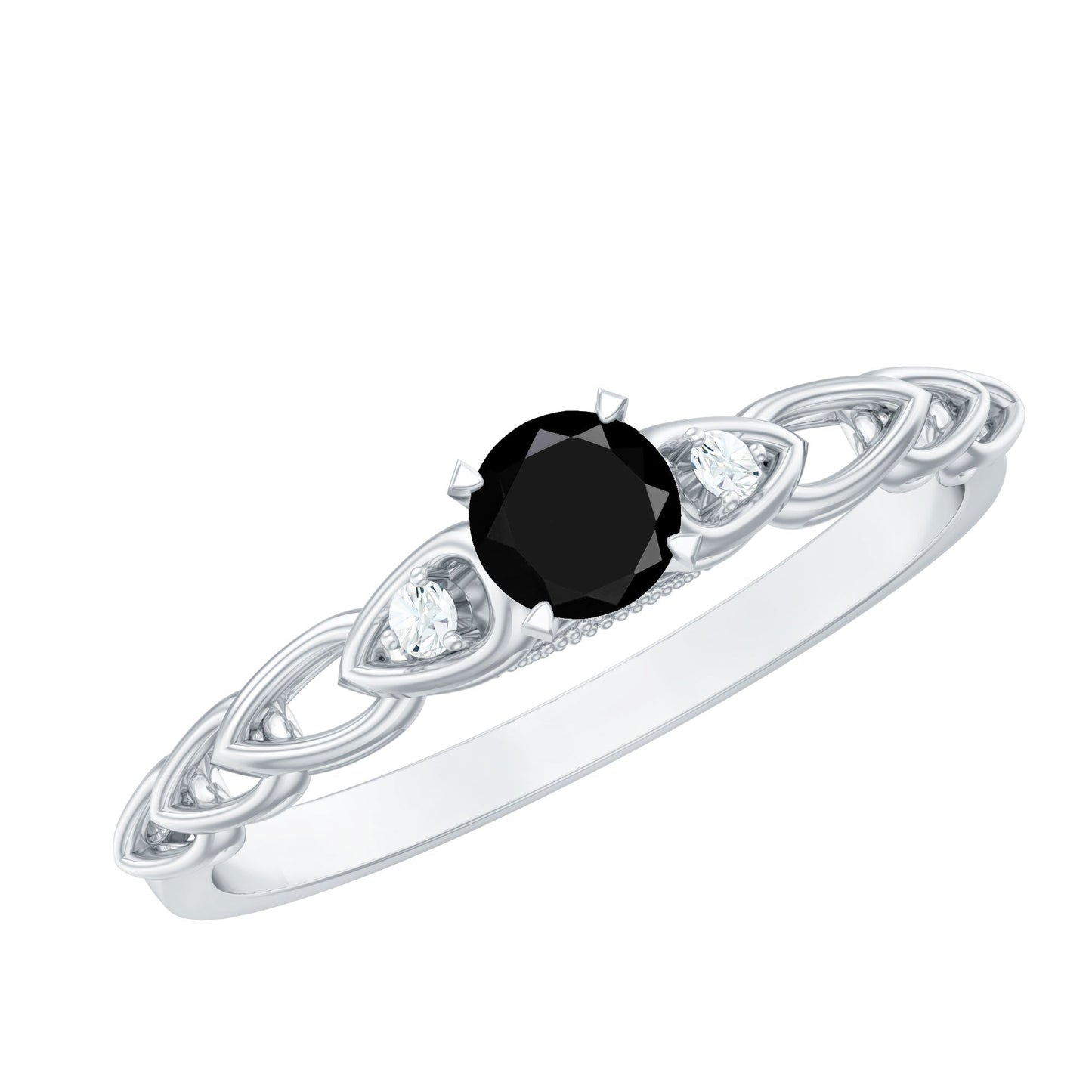 Certified 0.84 Carat Lab Grown Black Diamond Promise Ring with White Diamond
