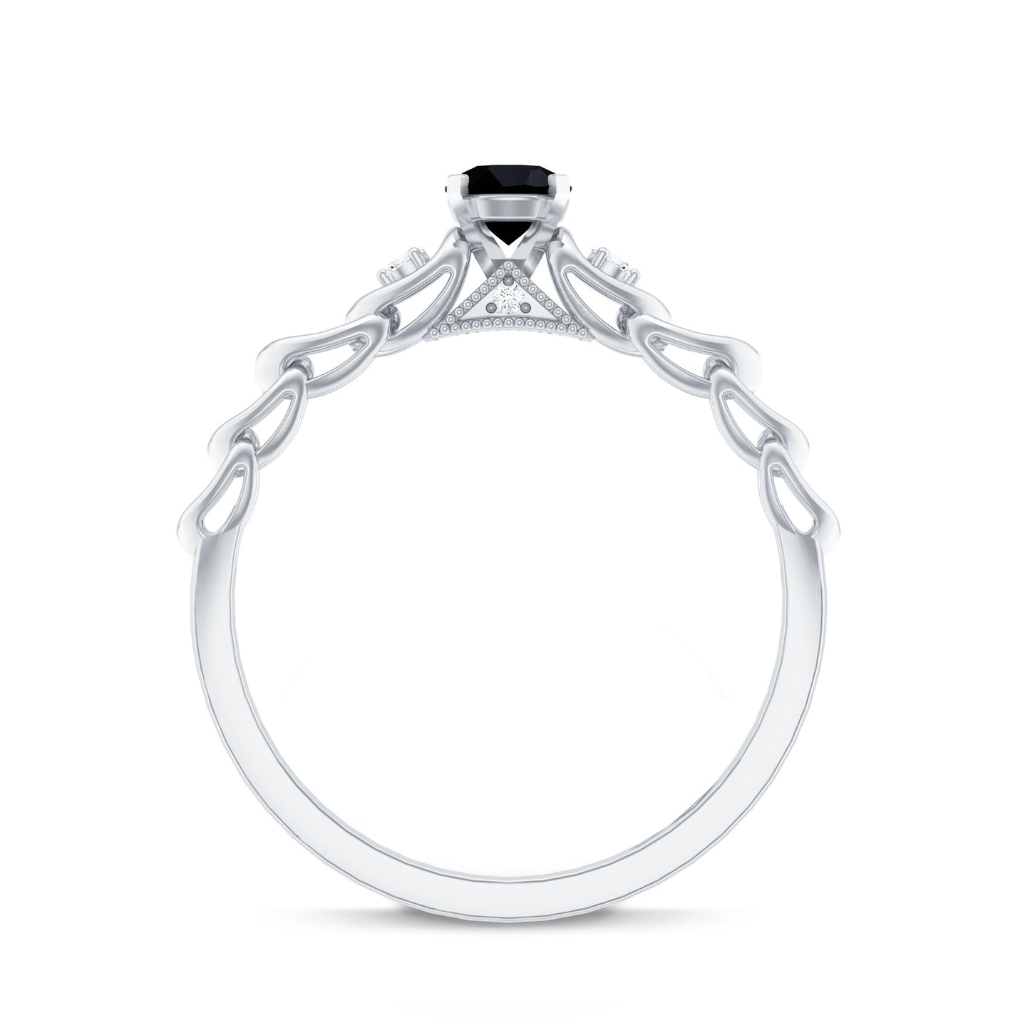 Certified 0.84 Carat Lab Grown Black Diamond Promise Ring with White Diamond