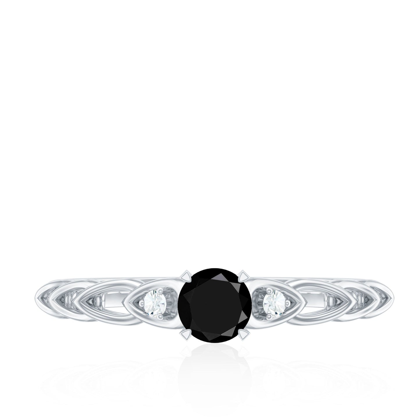Certified 0.84 Carat Lab Grown Black Diamond Promise Ring with White Diamond