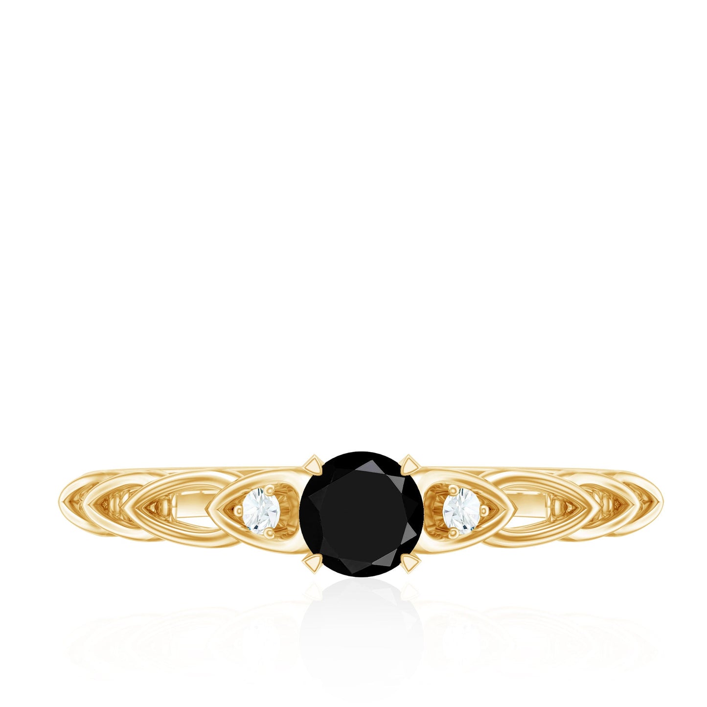 Certified 0.84 Carat Lab Grown Black Diamond Promise Ring with White Diamond