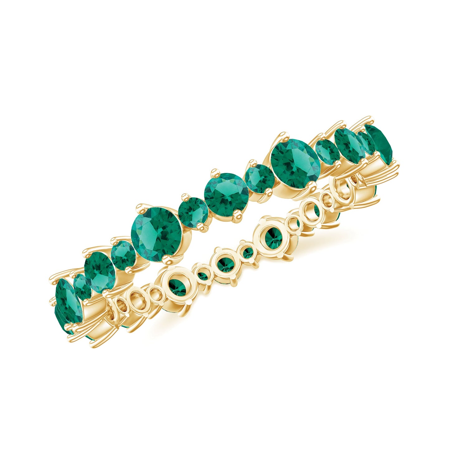Lab Grown Emerald Full Eternity Wedding Anniversary Ring with Certificate