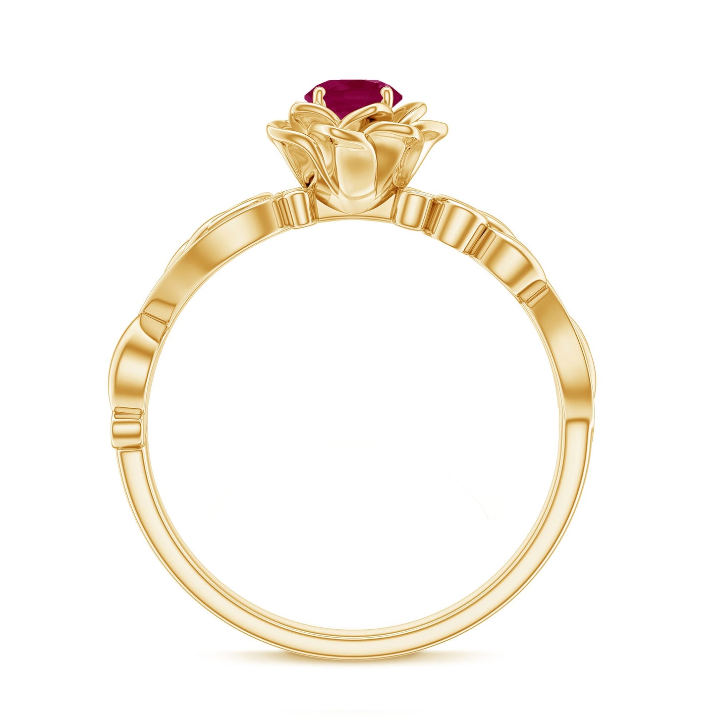 Nature Inspired 0.6 Carat Ruby Diamond Engagement Ring for Women