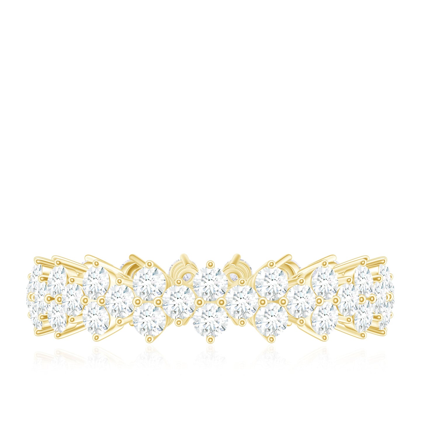 Cluster Wedding Band for Women with Moissanite