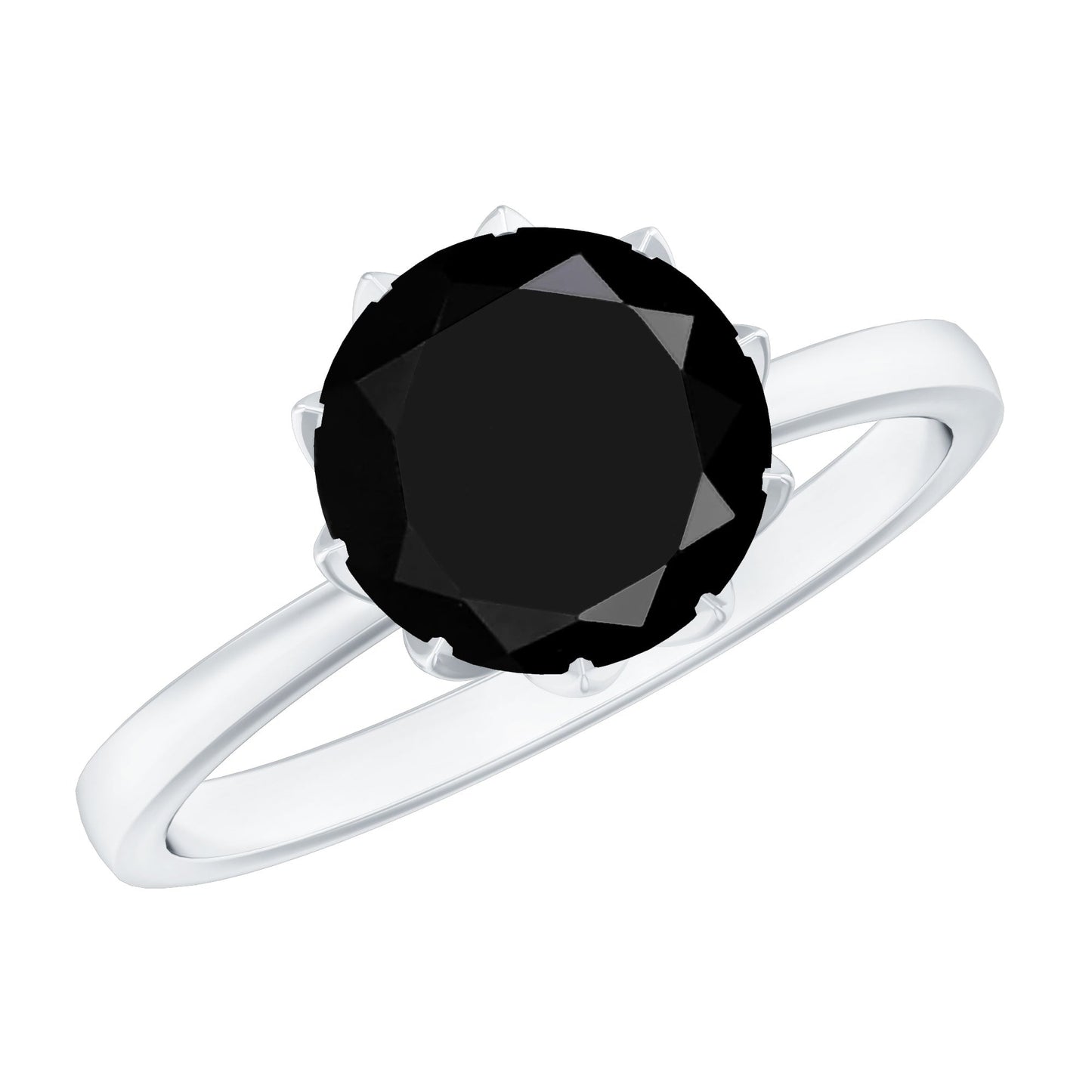 Certified 2 Carat Lab Grown Black Diamond Solitaire Engagement Ring