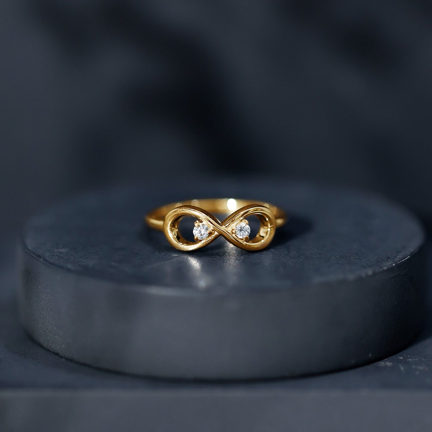 Minimalist Moissanite Infinity Promise Ring