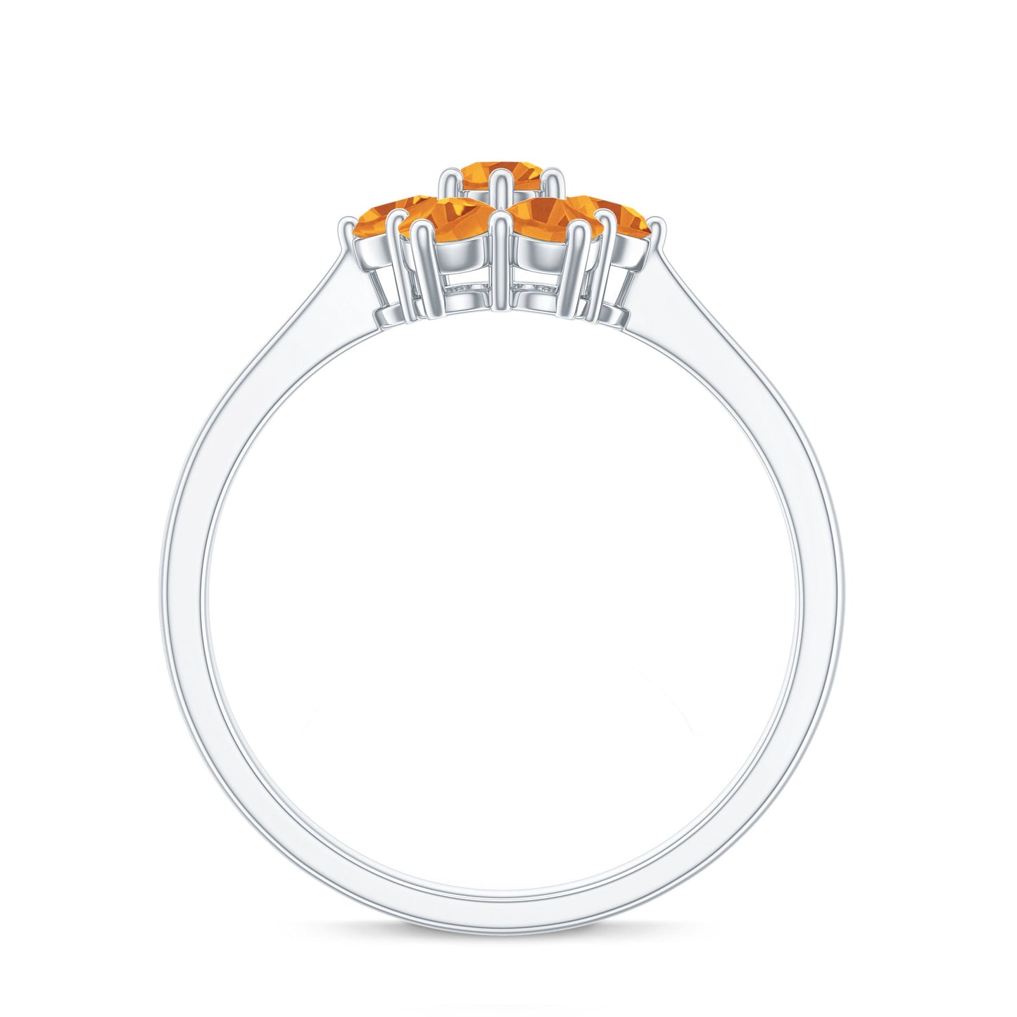Natural Citrine Floral Engagement Ring with Certificate