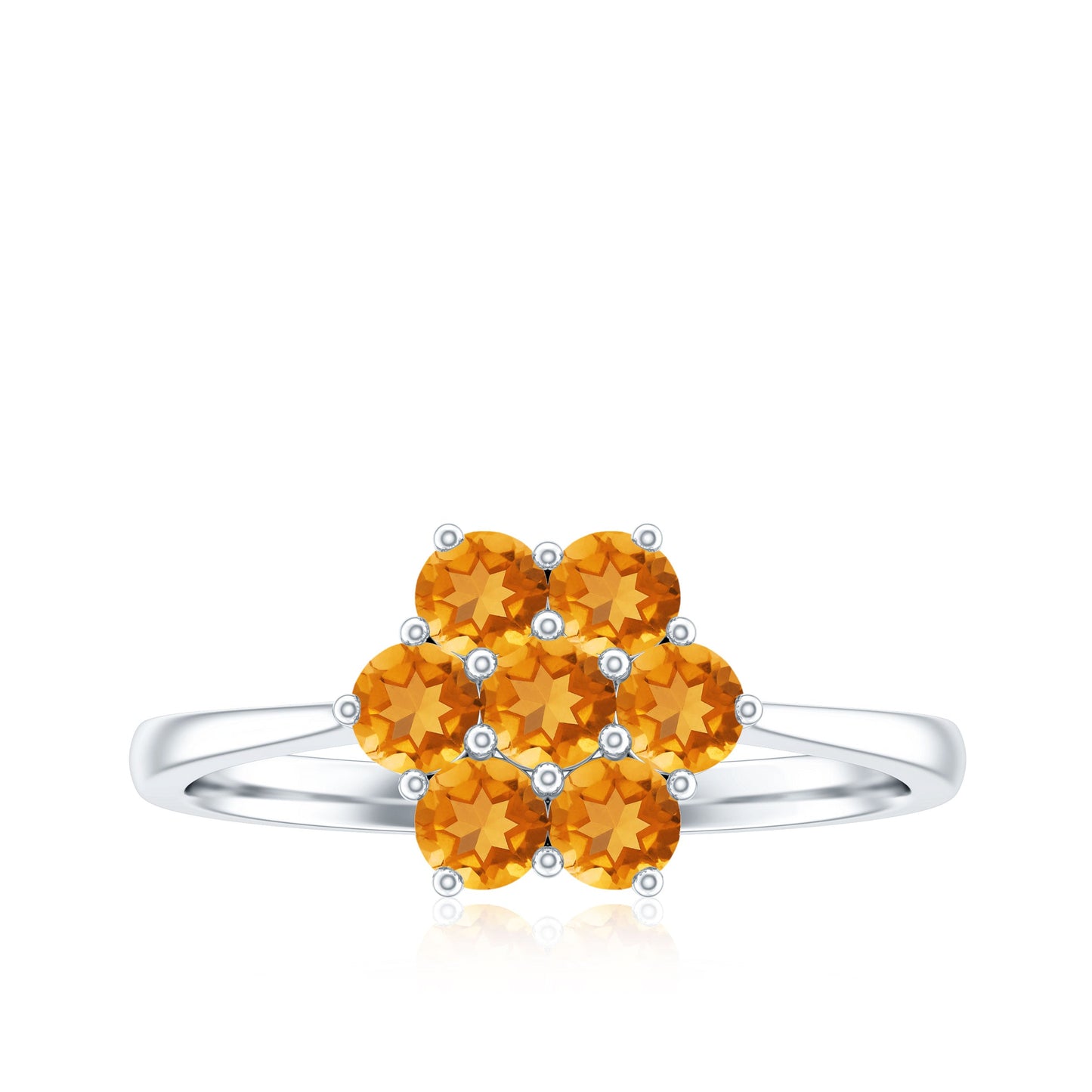Natural Citrine Floral Engagement Ring with Certificate