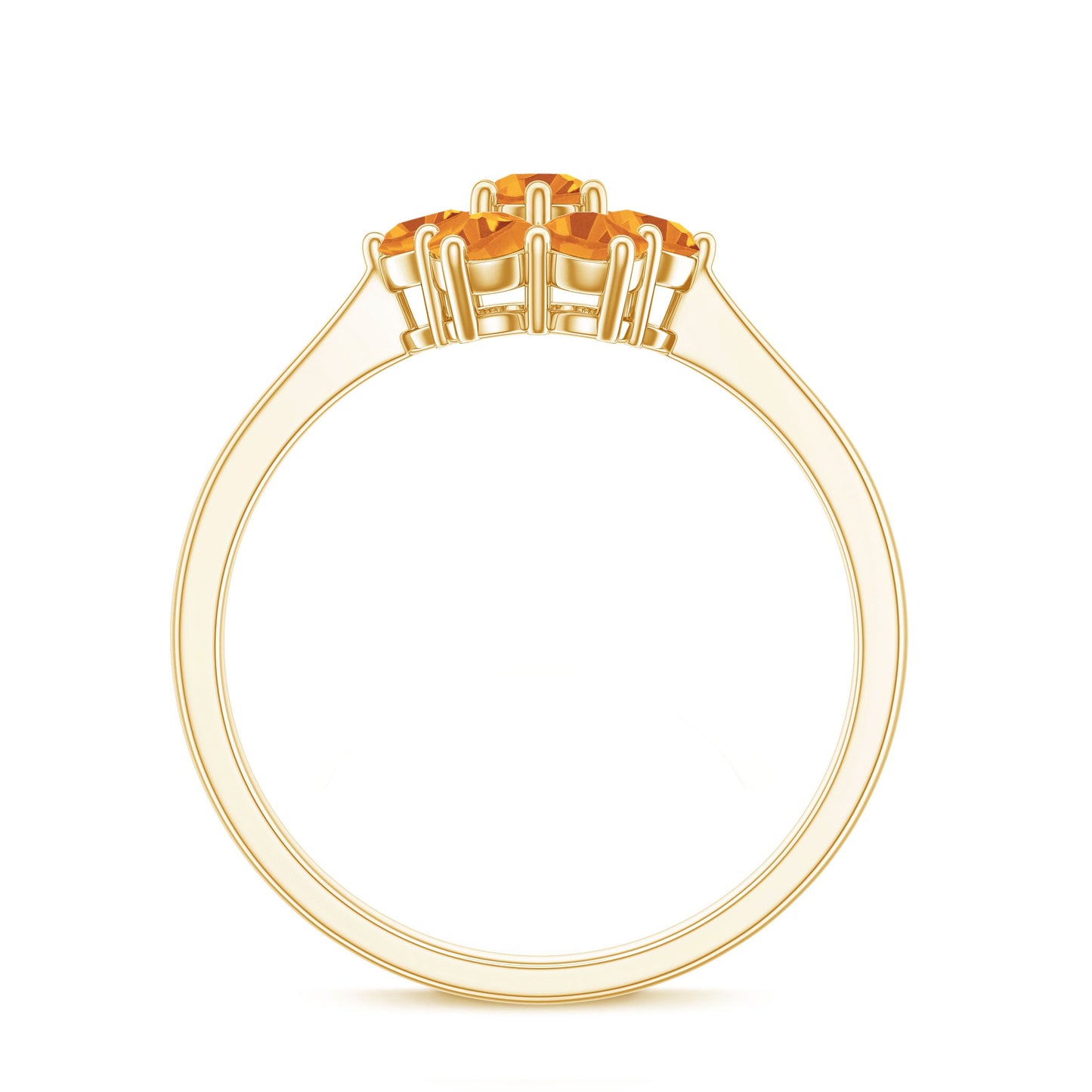 Natural Citrine Floral Engagement Ring with Certificate