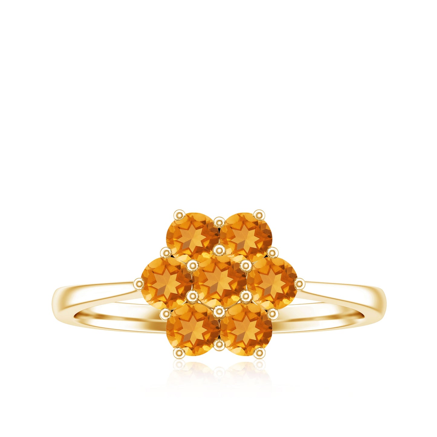 Natural Citrine Floral Engagement Ring with Certificate
