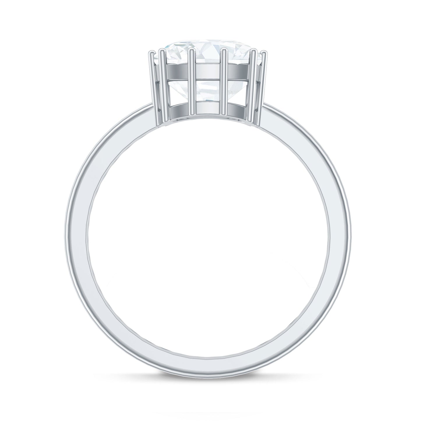 Certified 8 MM Cushion Cut Moissanite Solitaire Engagement Ring