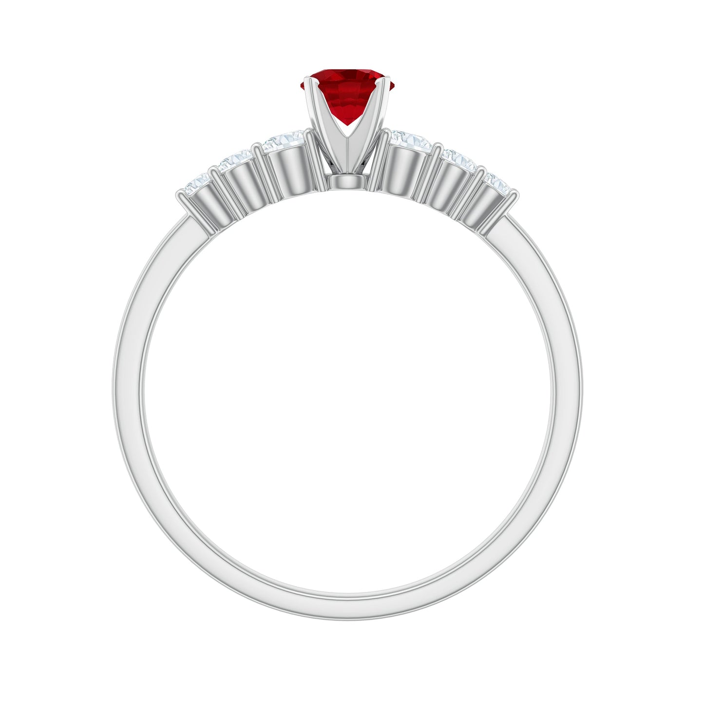 Graduated Style Lab Created Ruby and Diamond Promise Ring